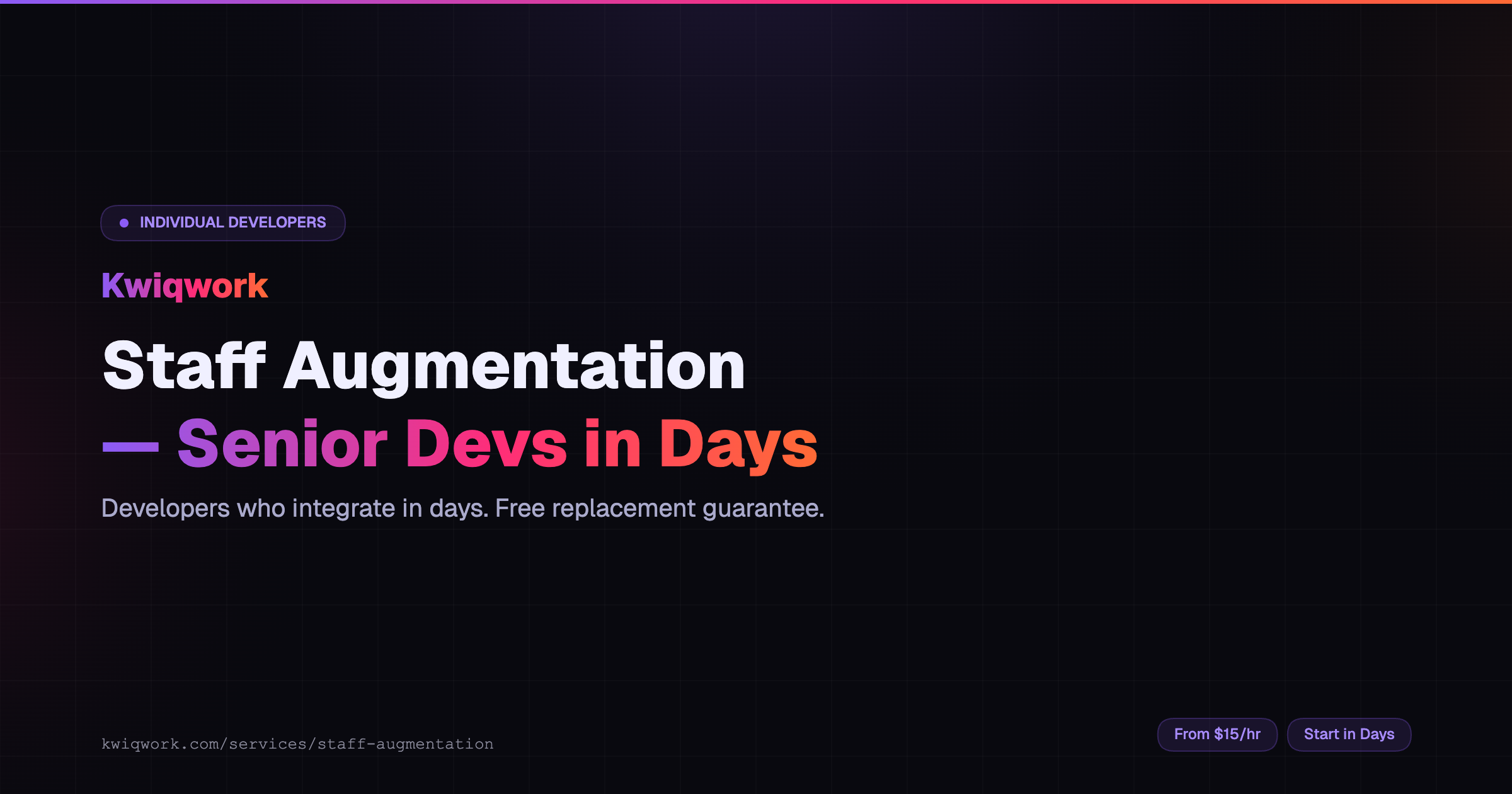 Staff Augmentation — Hire Senior Developers | Kwiqwork